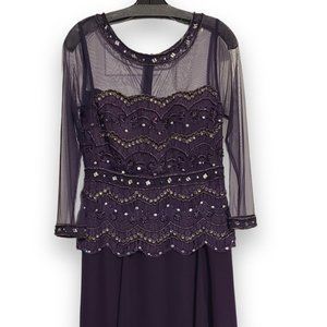 purple bead  gown